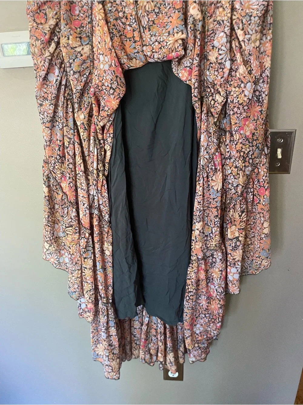 FREE PEOPLE Feeling Groovy Floral Colorful Long Sleeve Maxi Dress Size Small